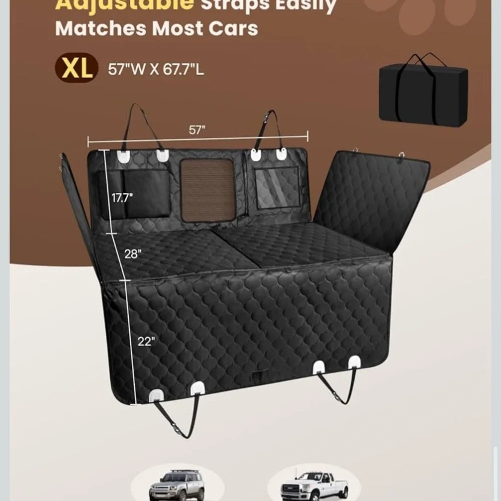 MIDOG- Dogs Back Seat Extender - Hard Bottom Dog Car Seat Cover For Back Seat